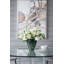 Vase en verre noir 9,3 x 4,7 x 9,3 po avec rebord doré