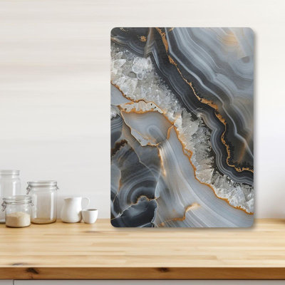 Flourish Premium Tempered Glass Cutting Board, 9.8 x 13.8 inches | 100% Antibacterial, Easy Clean, Non-Slip Silicone Feet | Durable Kitchen Essential for Safe Food Preparation, Stylish and Functional Design