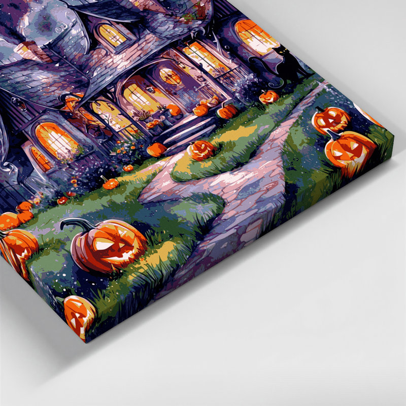Halloween, digne d'Halloween, esthétique sur toile mauve, H 11 po x l 14 po