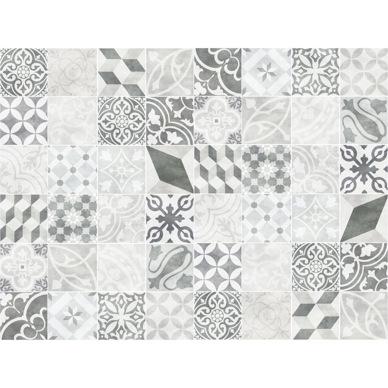 Emmadell Vinyl Machine Printed Area Rug, Rectangle 3'3.4" x 4'4.4"