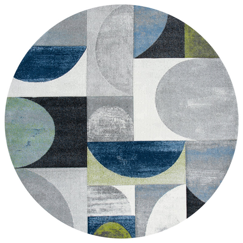 Almodovar Performance Abstract Rug, Round 5'3"