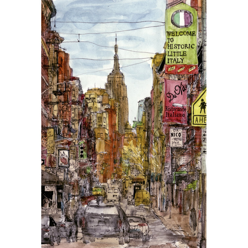 City Scene II - Painting, 76 cm H x 51 cm W, Wrapped Canvas