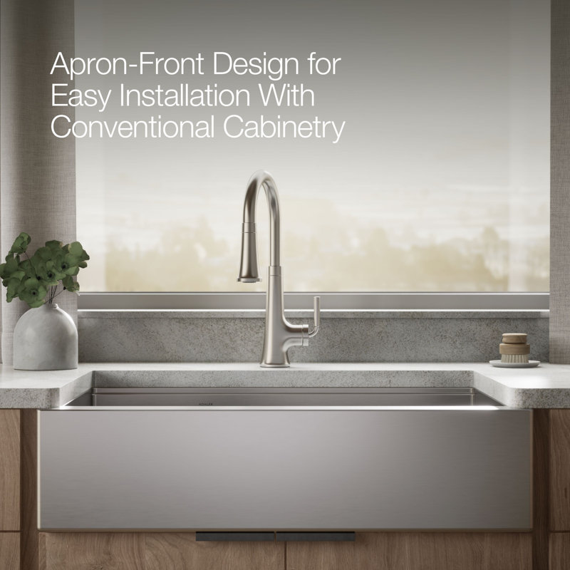 Strive® 35-1/2 In. Undermount Double-Bowl Farmhouse Workstation Kitchen Sink