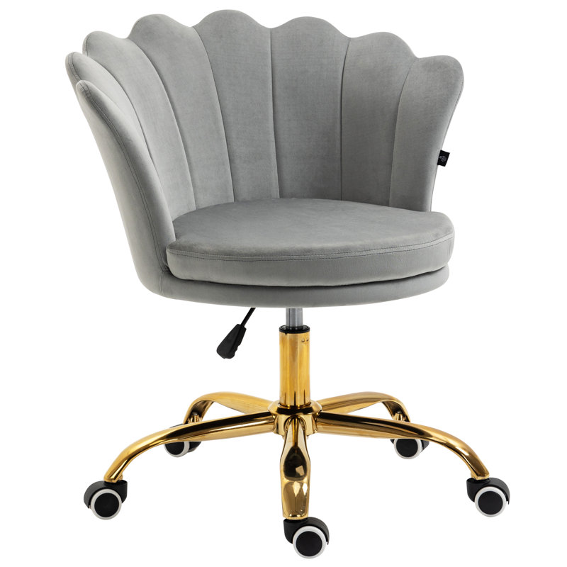 Shetler Velvet Office Chair, Grey