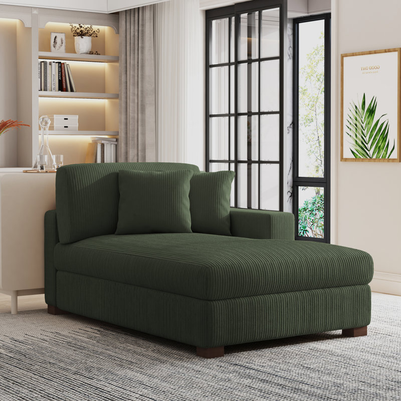 Yalisa Chaise Lounge, Green, Left Hand Facing