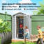 Outsunny 4 x 3 ft Plastic Garden Shed with Floor Lockable Door-124340446