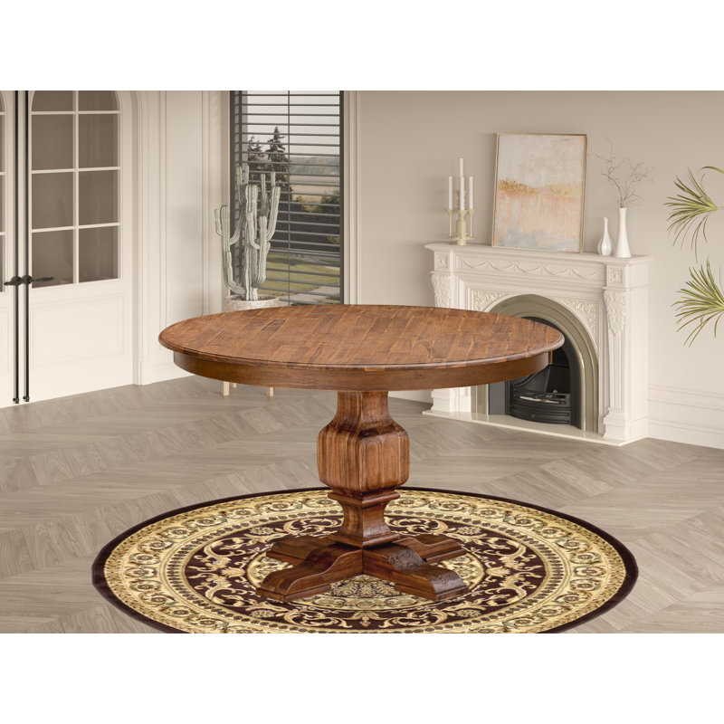 Table de salle à manger moderne Modern, H 48 po x L 30 po x l 48 po, Noyer antique, Square Baluster Base