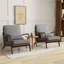 Chaise d'appoint rembourrée avec accoudoirs et pieds en bois d'hévéa Modern-1055320817