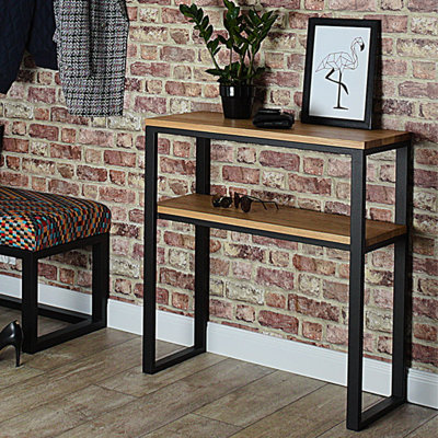 Mcgahan 80cm Solid Wood Top Console Table