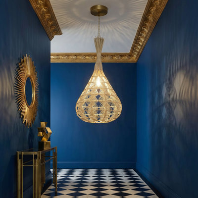 Grand luminaire suspendu Ambry Rattan Coastal Boho
