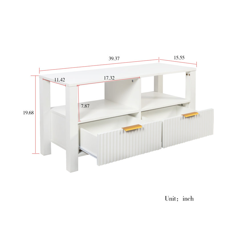 Table basse ou meuble télé avec tiroirs blanc