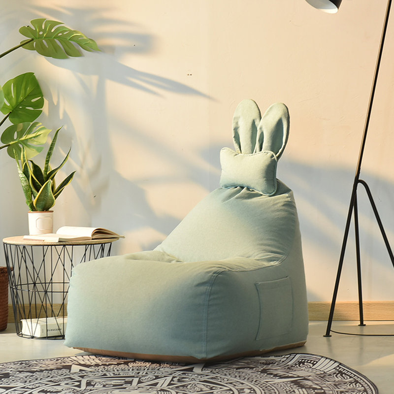 Canapé simple et mignon, H 33,46 po x l 23,62 po x P 27,55 po, Mélange de lin bleu