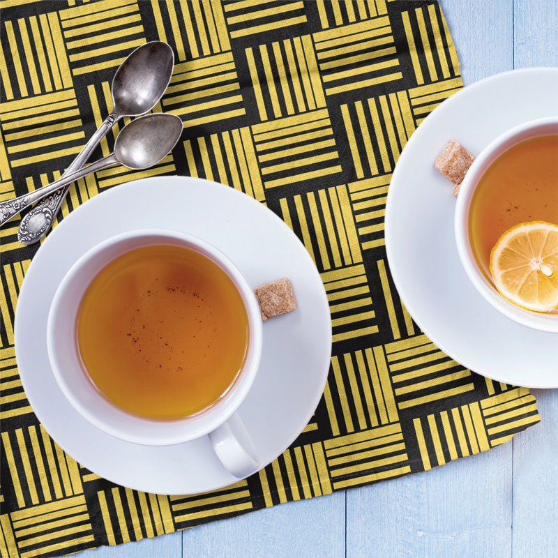 Jaya Tea Towel Kitchen Towel, Bee Yellow/Black, Poly Twill