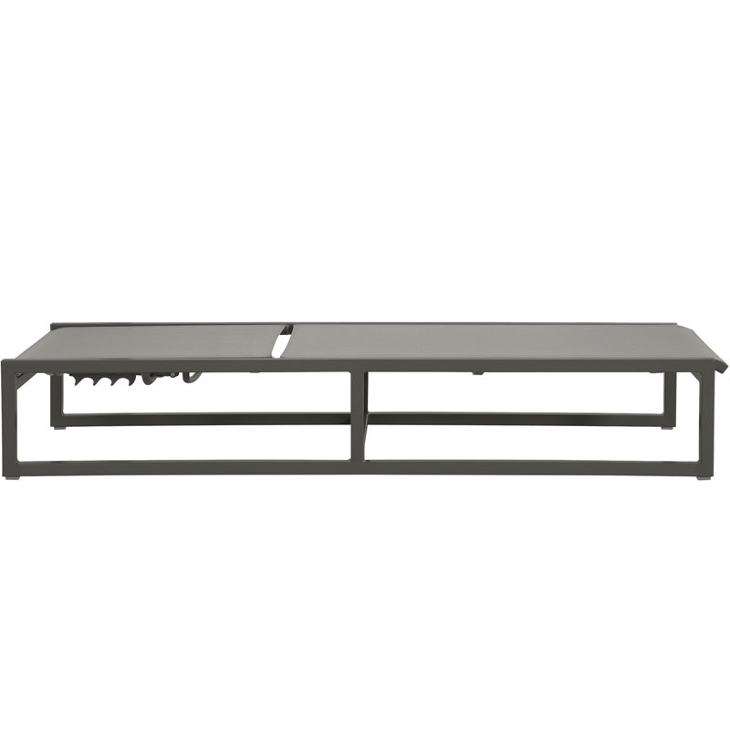Serenata 76" Long Reclining Single Chaise, Gray/Gray Sling