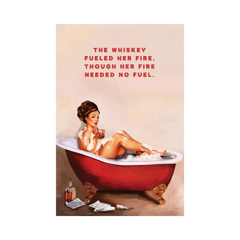Whiskey Fuel Fire Bath - Print on Canvas, 30.48 cm H x 45.72 cm W, Wrapped Canvas