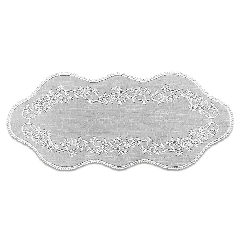 Chemin de table Medena, L 32 po x l 14 po, Blanc