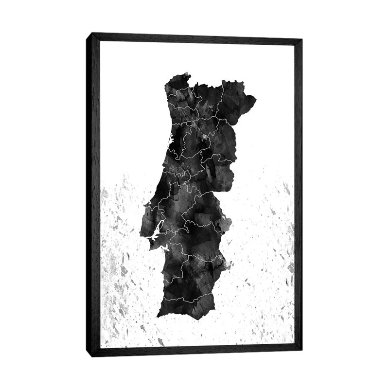 Portugal Black And White by WallDecorAddict - Wrapped Canvas Gallery-Wrapped Canvas Giclée, 101.6 cm H x 66.04 cm W