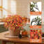 12 paquets de fleurs artificielles d'automne - Décoration de jardin et de porche résistante aux rayons UV