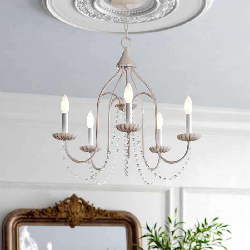 Hauppauge 5 - Light Dimmable Classic / Traditional Chandelier, Brushed Nickel