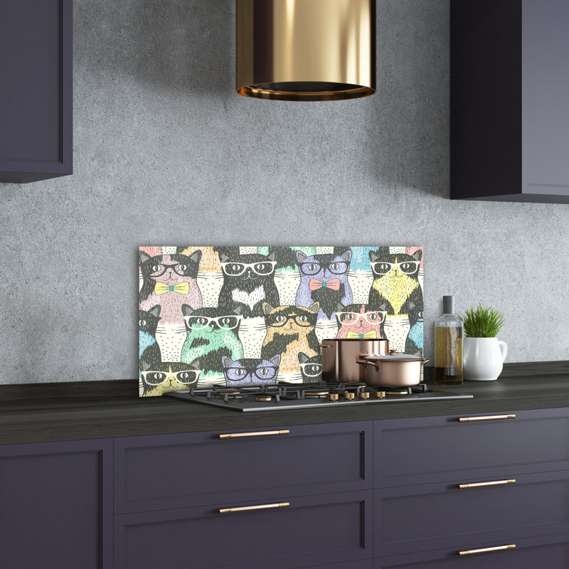 Melaina 50cm W x 100cm L Glass Peel and Stick Panel