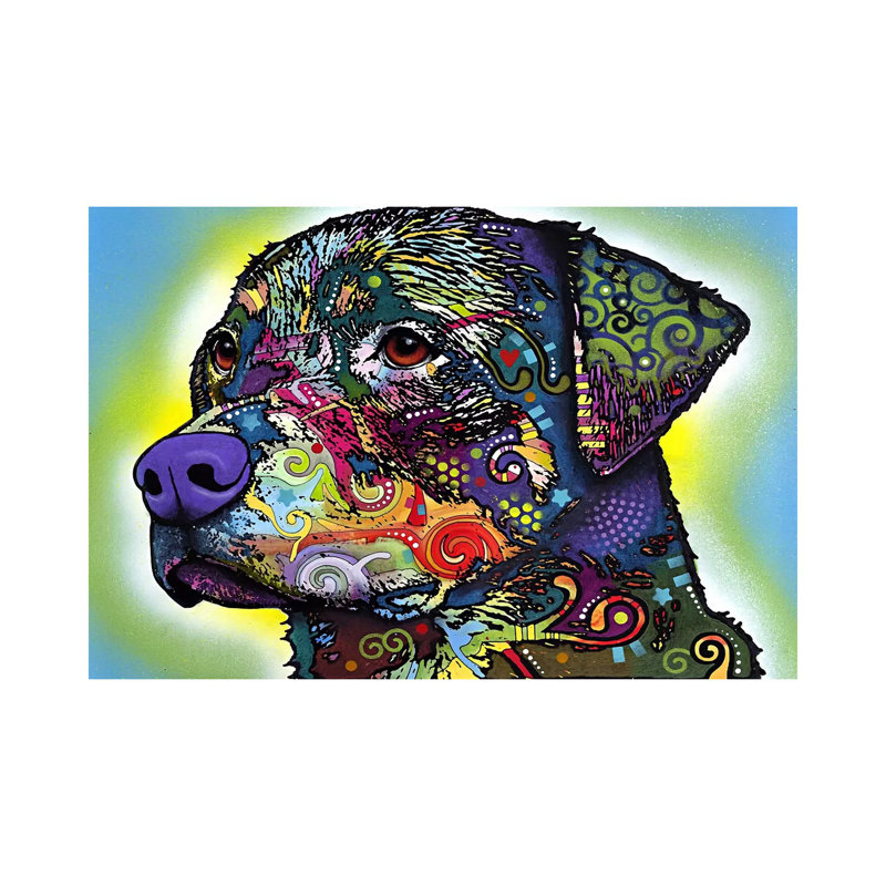 The Rottweiler by Dean Russo - Print on Canvas, No Frame, 66.04 cm H x 45.72 cm W x 1.91 cm D