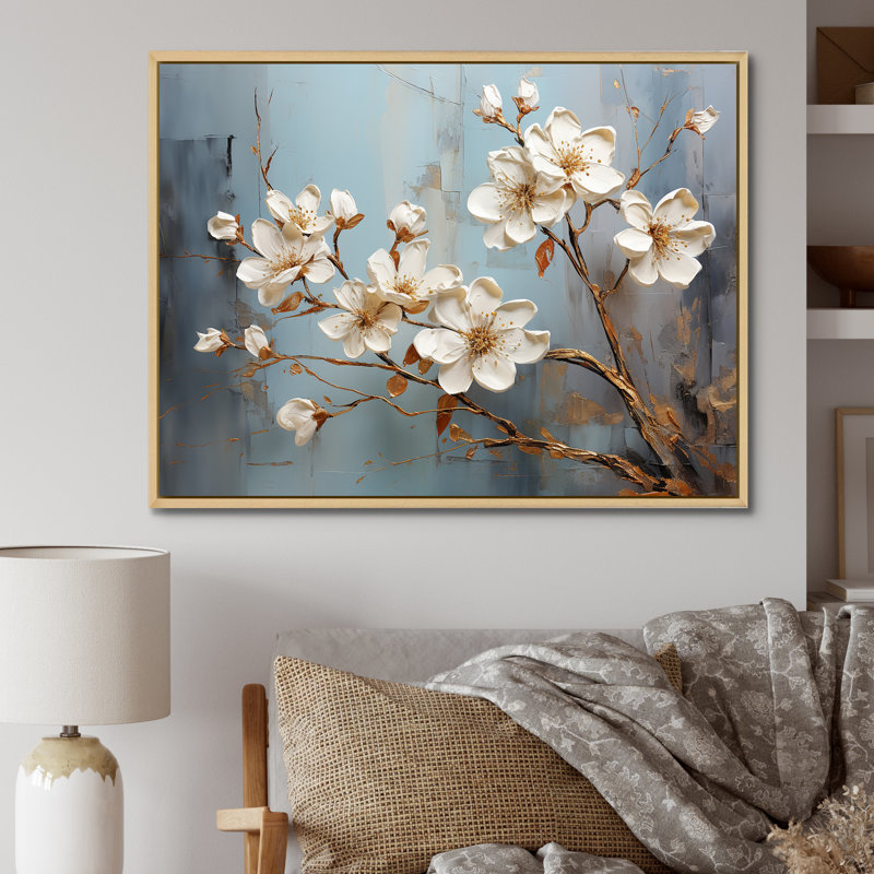 Jonquilles Gilded Beauty - décorations dorées, Cadre naturel flottant, H 16 po x l 32 po x P 1 po