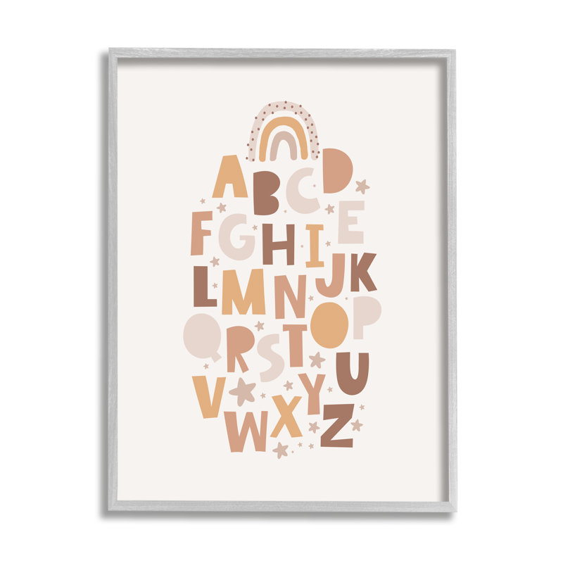 «Mute Alphabet Letters On Wood» par LSR Design Studio Print, H 20 po x l 16 po x P 1,5 po, Estampe numérique Farmhouse