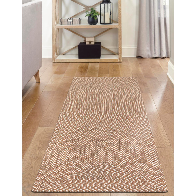 Tapis contemporain brun clair Natura, Tapis de couloir 2 pi x 8 pi