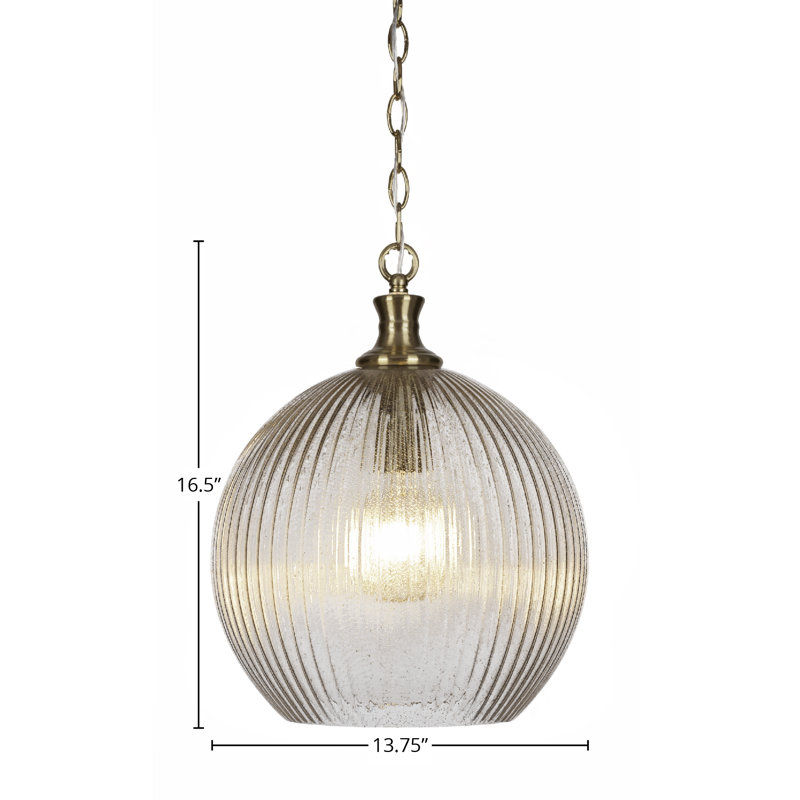 Luminaire suspendu à chaîne 1 lumière Carina, Laiton