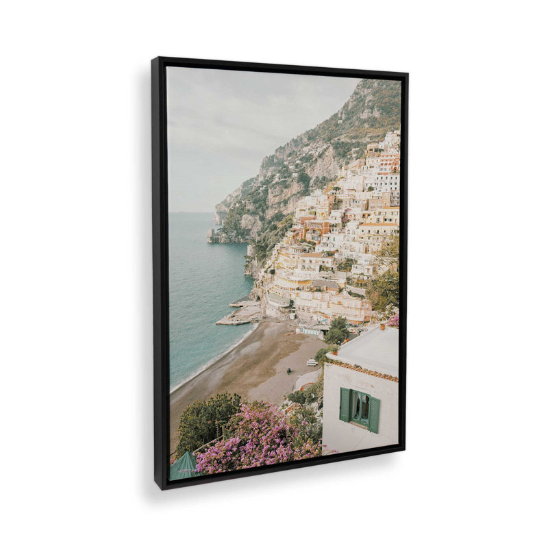 Impression sur toile Seaside Heights, Cadre flottant noir satiné, H 18,75 po x l 12,75 po x P 1,75 po
