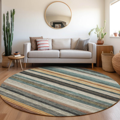 Machine Washable Indoor/Outdoor Cinead ACN1703 Beige Rug