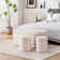 Montrae 45" Wide Oval Storage Ottoman Bench with 2 Small Stool for End of Bed Set