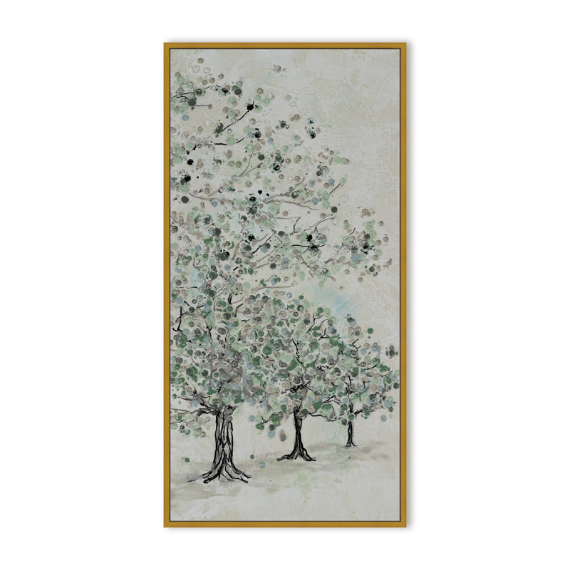 Nature Inspired "Dappled Canopy" Canvas Wall Art By , 48" H x 24" W, Framed Canvas, White