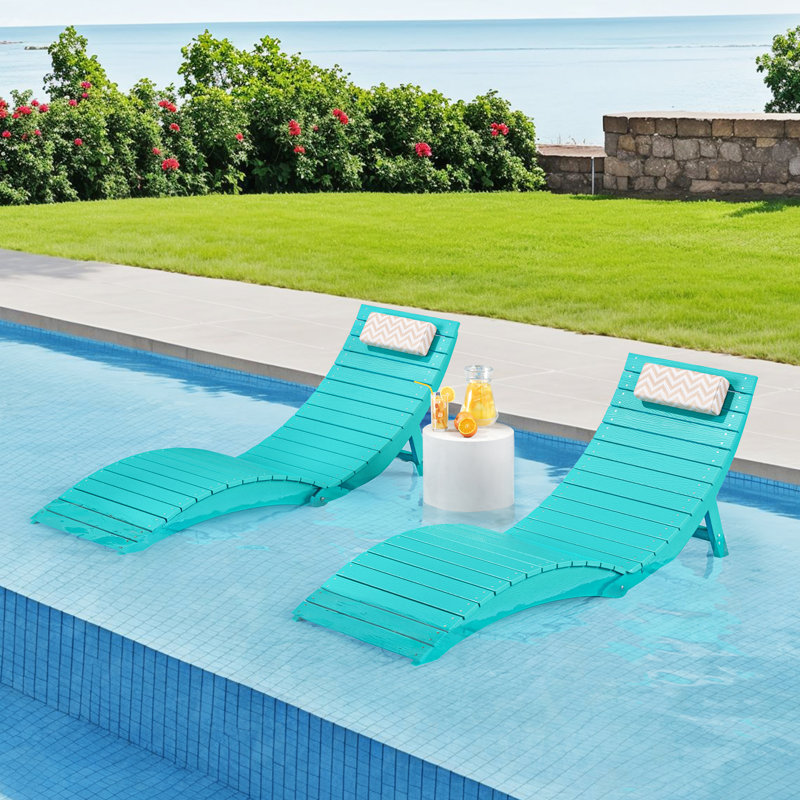 Chaise longue de patio pliable Aquawave, Bleu Aruba