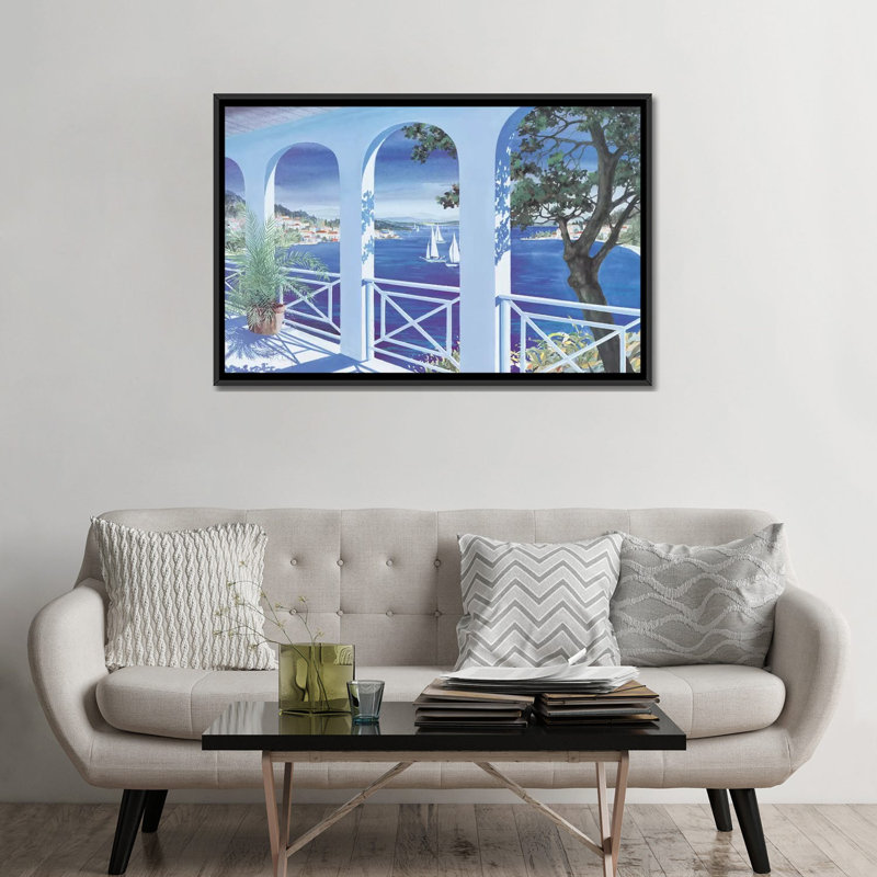 «Seascape II», reproduction sur toile, H 18 po x l 26 po x P 1,5 po, Toile avec cadre flottant noir, Pas de tapis