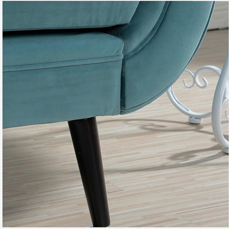 Chaise longue avec accoudoirs à volutes, Vert
