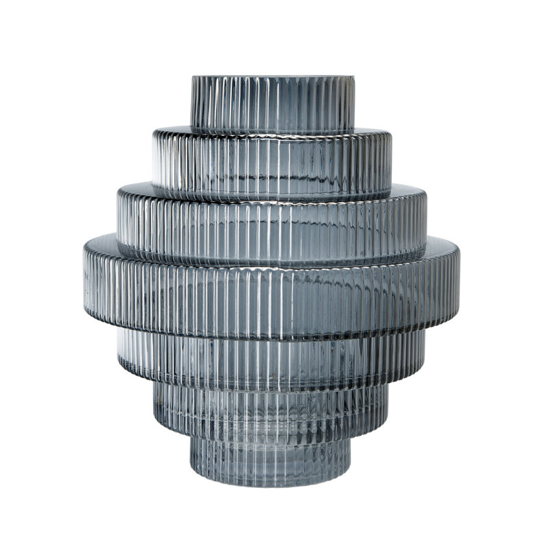 Giovo Glass Table Vase, Smoke