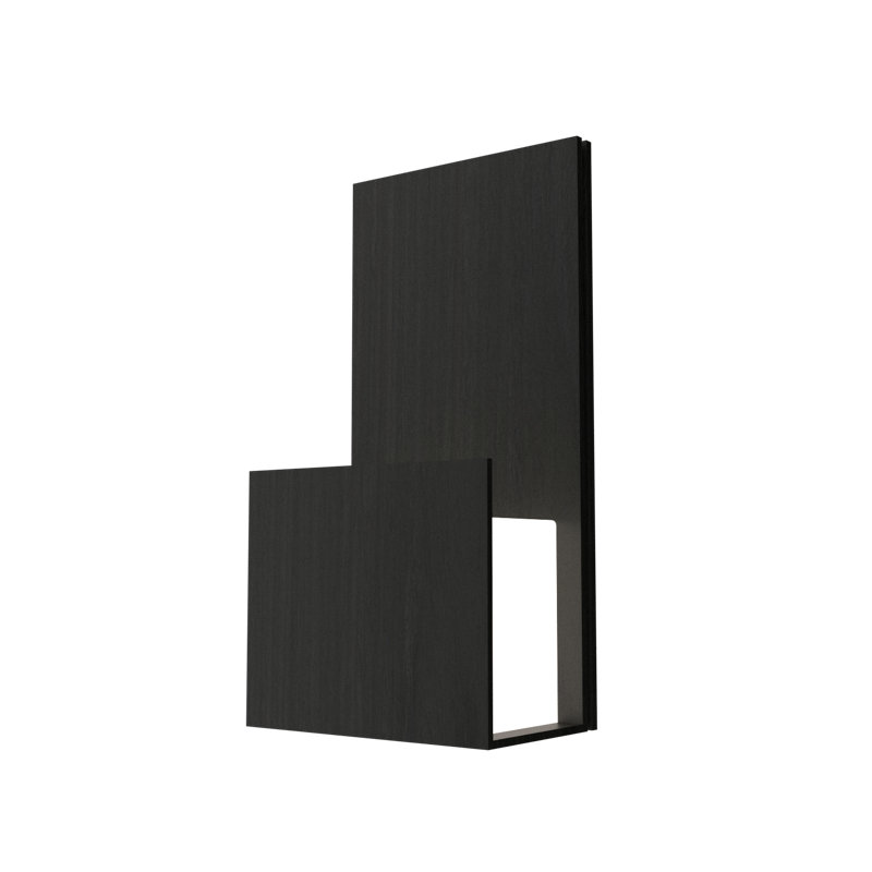 Manufactured Wood Flush Mounted Sconce, Charcoal
