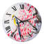Bel oiseau rouge sur une branche en fleurs II - Horloge murale traditionnelle-60279940