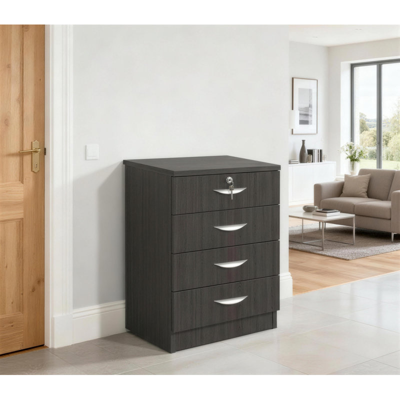 Bremble 4 -Drawer Storage Cabinet, Black Havana