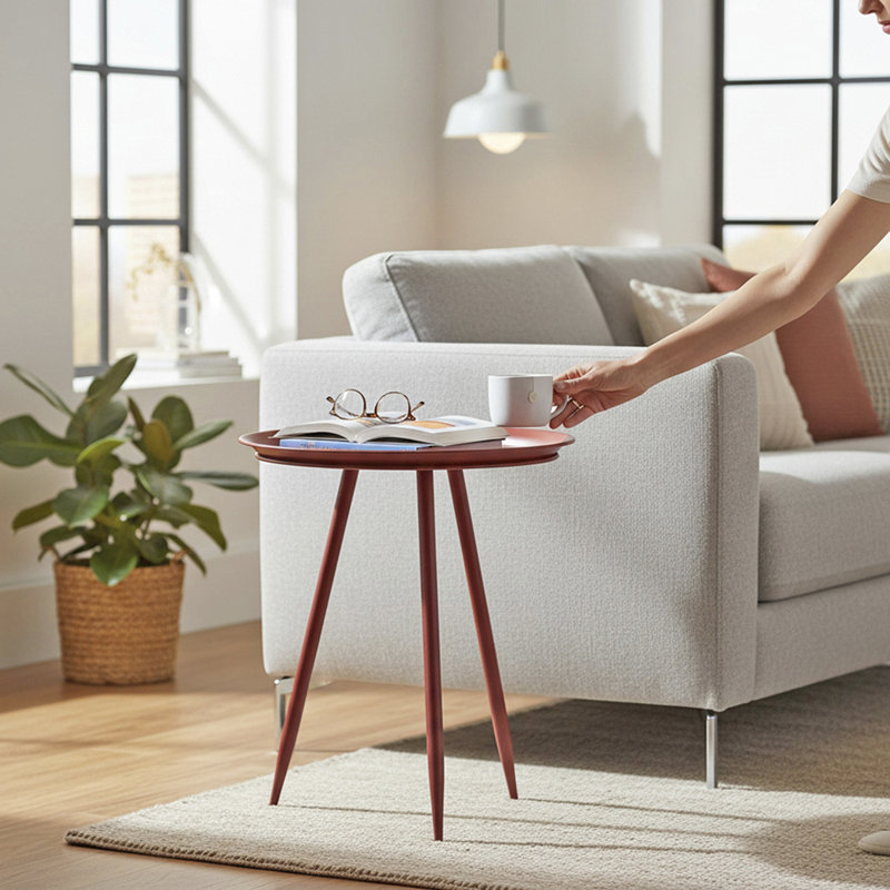 Colten 3 Legs End Table, Red