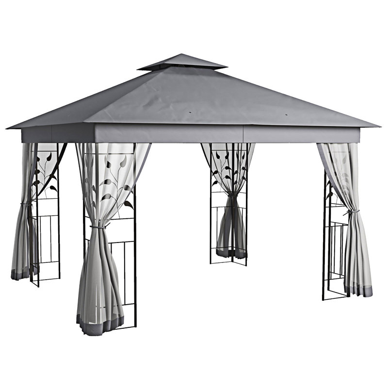 Pavillon de jardin en métal Outsunny
