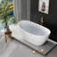Baignoire autoportante 61 po matte à deux portes à surface solide blanc mat | Drain central | Baignoire de trempage de luxe moderne