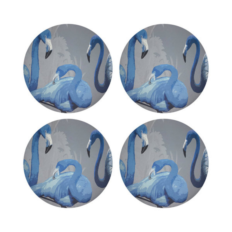 Palm Springs Golden Vegan Leather Round Coasters, Beverley