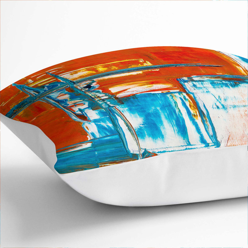 Abstract Square Throw Cushion, White, 55 x 55 cm