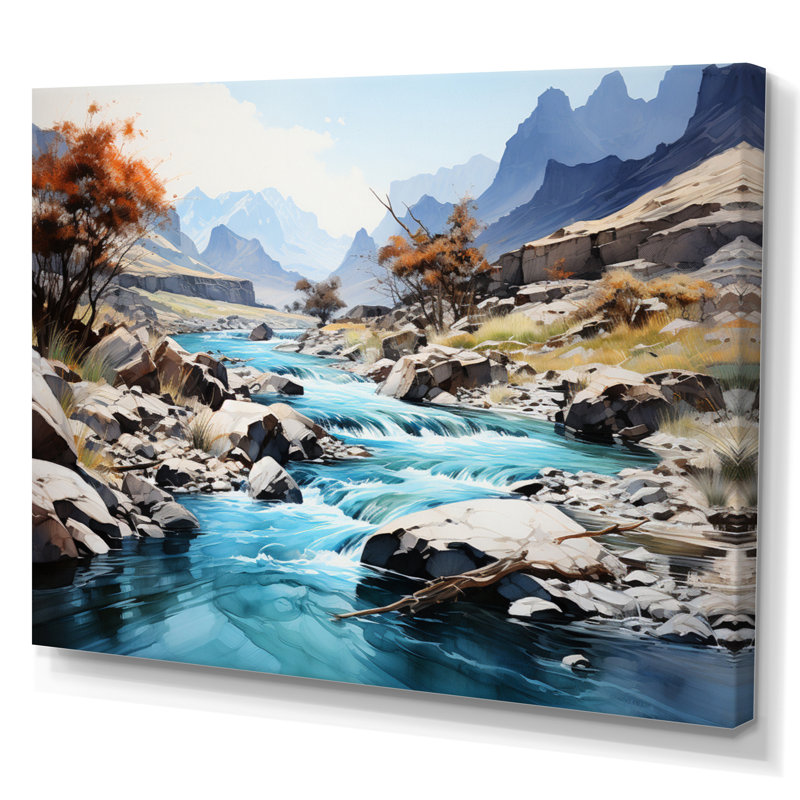 Berno Turquoise River Endless Journey II - impression, H 12 po x l 20 po x P 1 po, Toile tendue