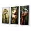 «Green Velociraptor In Jungle I», ensemble de 4 reproductions d'art sur toile-854787371-854787382