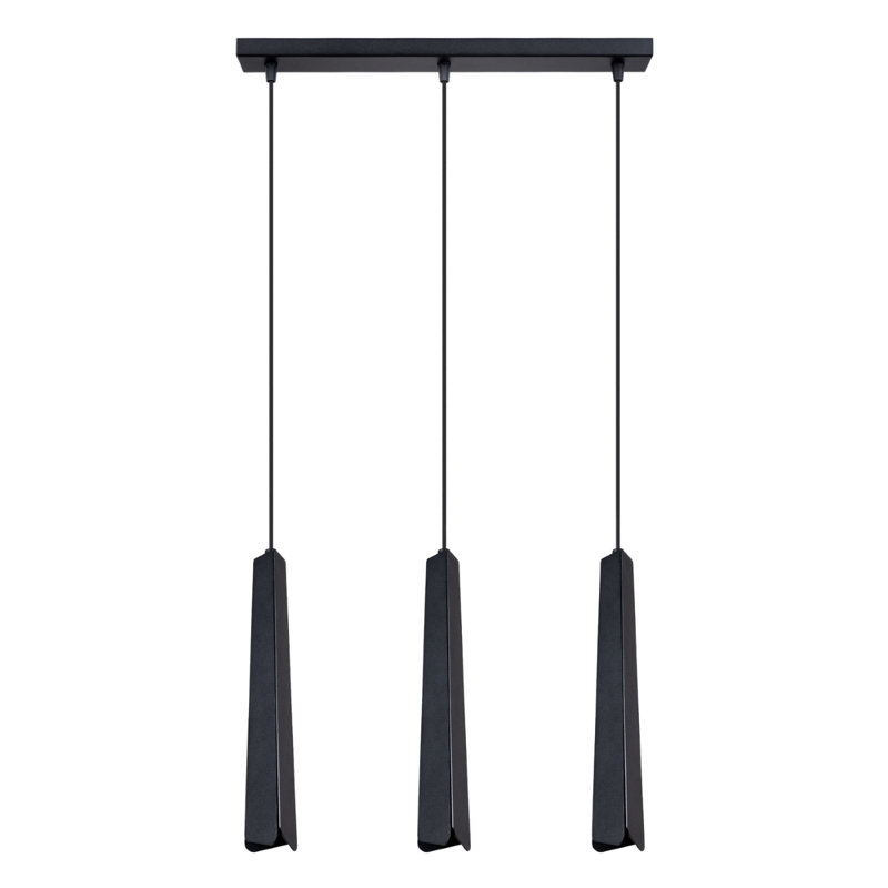 Bibianna 3 - Light Stainless Steel Pendant, Black
