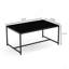 Table basse en verre noir, petite table basse, canapé en verre avec pieds en métal