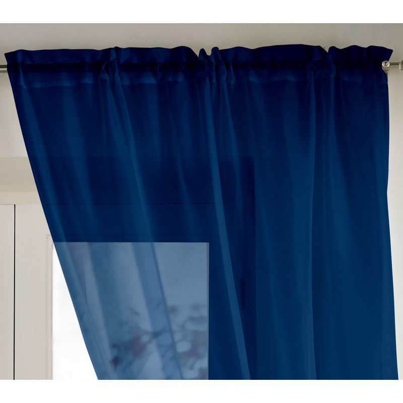 Billerica Sheer Curtain Single Panel, 145 W x 229 D cm, Black